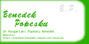 benedek popesku business card